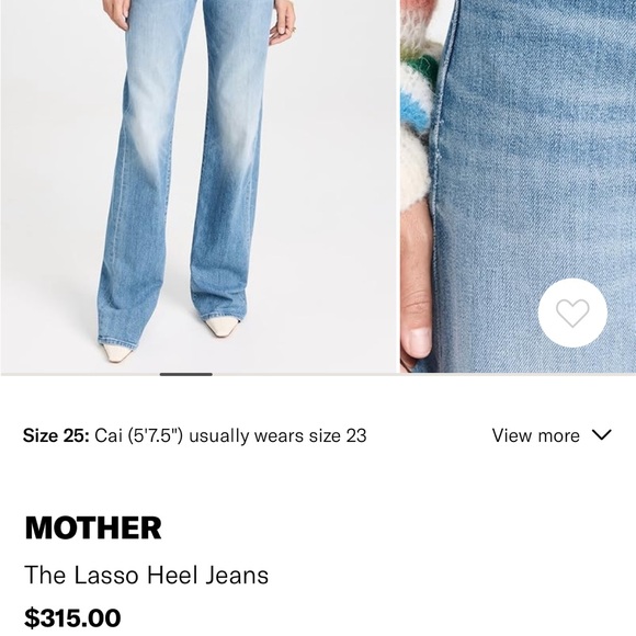Mother lasso heel Jean. Size 27. Barely worn but a couple of times. Size 27 - Picture 3 of 3